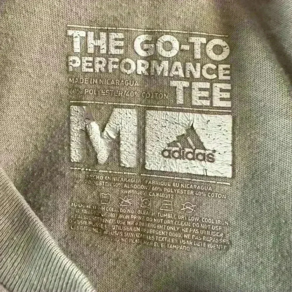 Adidas Performance Athletic Tee Shirt Tan Medium